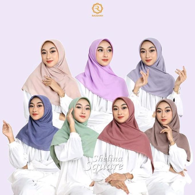Thegirlrelig- Segiempat Paris Premium Zyza By Raudhah Square Muslim Jilbab Lembut