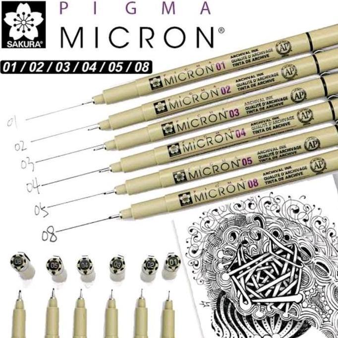 Trapp- Sakura Pigma Micron 003 005 01 02 03 04 05 08 Brush Black Blue Red Green Sepia Light Cool Gra