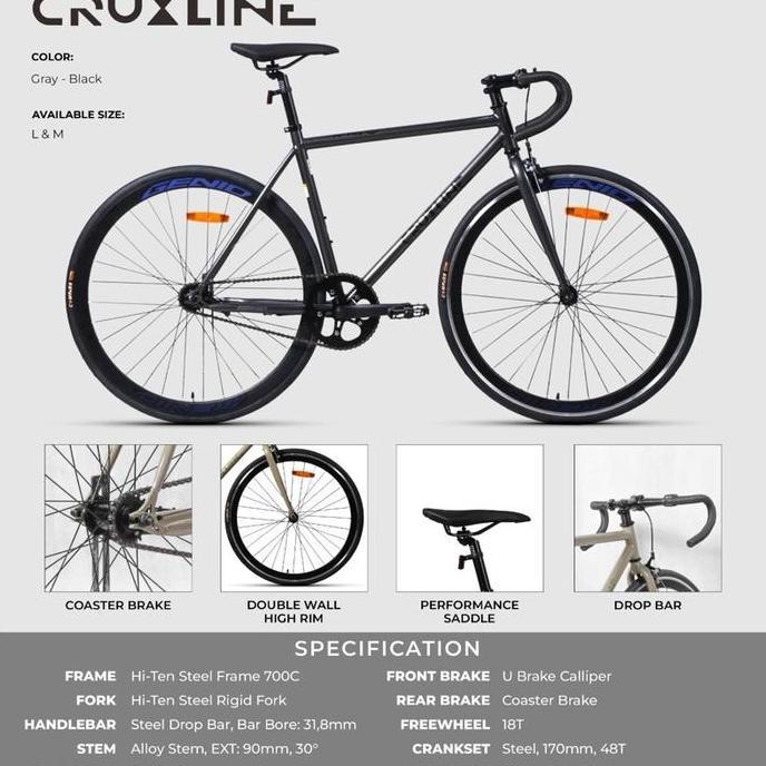 Sepeda Fixie Fixed Gear 700C Genio Cruxline