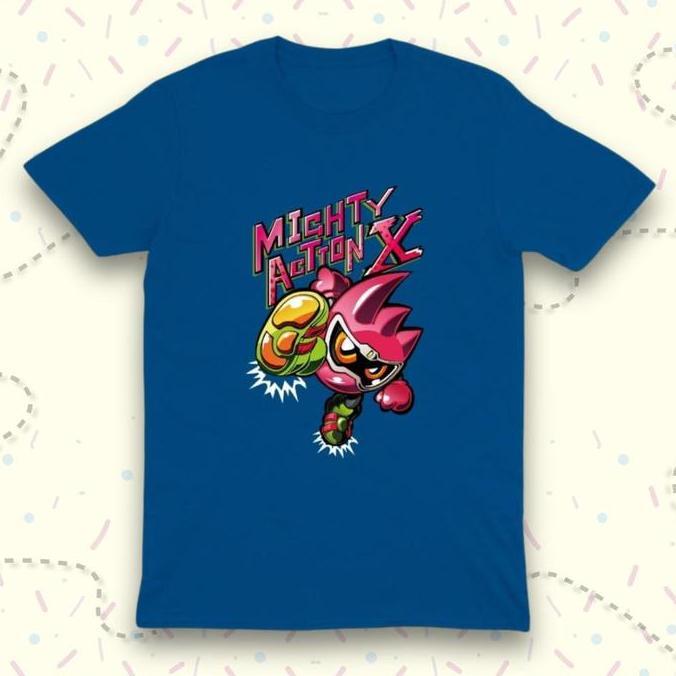 DS355 - Kaos Anak Premium Mighty Action X Kamen Rider Mini Katun Combed 30s Adem Nyaman Baju Distro 