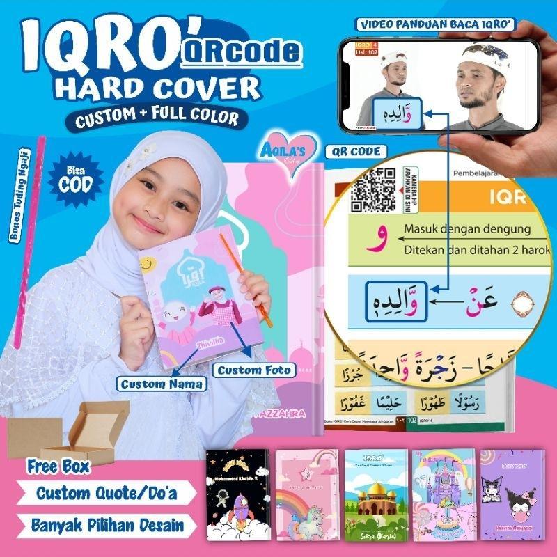 Iqro Custom Hard Cover Full Color Qrcode Soft Cover Qrcode Tulis Nama Dan Foto Anak Souvernir Ulangt