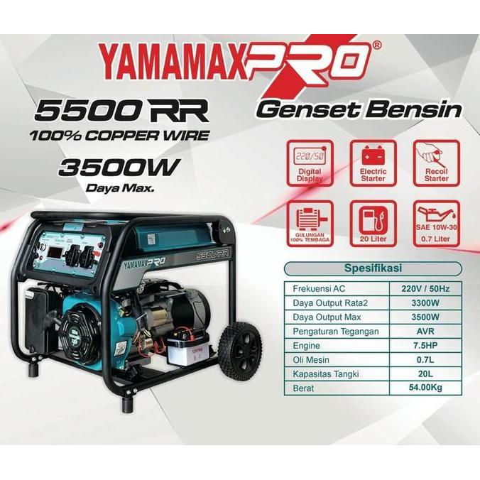 Promo GENSET YAMAMAX PRO 3500 WATT 5500 RR 5500RR GENERATOR LISTRIK COD