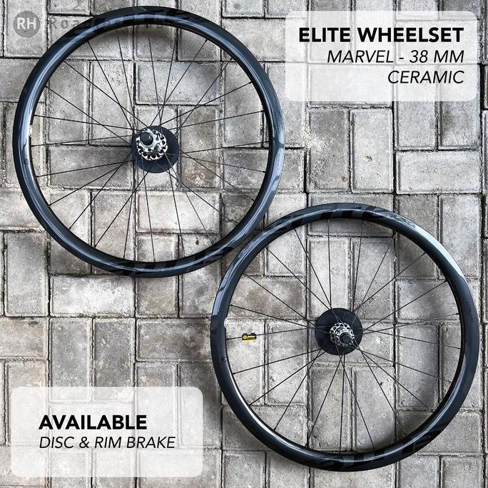 Wheelset carbon elite marvel ceramic bearing 38 mm disc & rim brake