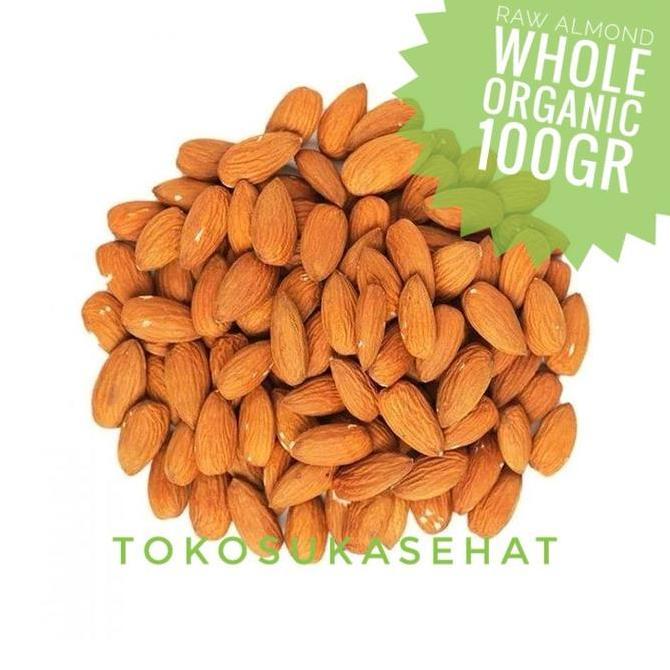 Bisakirim- Raw Almond Organik / Kacang Almond Kulit Utuh -100Gram