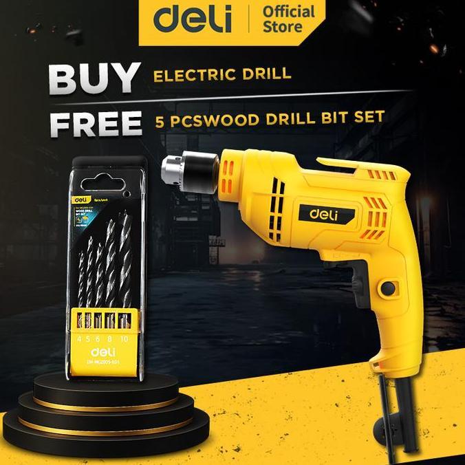 Promo Deli Tools Bor Elektrik Low Watt / Low Watt Electric Drill 370W 10mm EDL-DZ10-3E Diskon