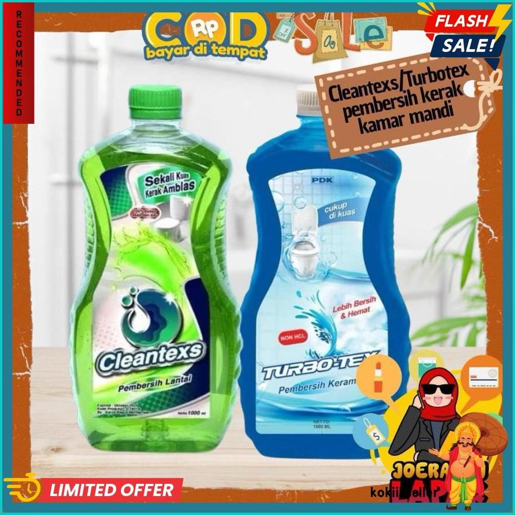 [Joeragan Lapak] Cleantexs Turbotex Pembersih Kerak Kamar Mandi 1000 Ml Lantai Cleantex Porcelen Was