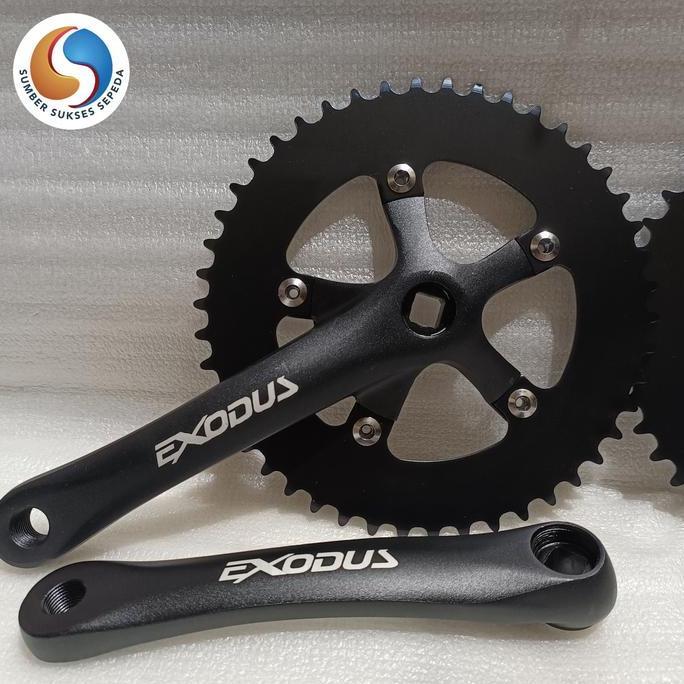 crank set fixie single speed 46t merk Exodus bcd 110 dan crank prompt BCD 130