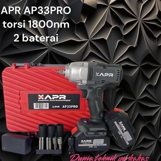 Promo APR AP33 PRO IMPACT WRENCH APR AP33PRO 1800NM 2 BATERAI Diskon