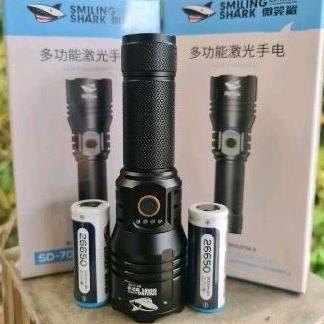 SMILING SHARK SD-7009 M80 ,SENTER SUPER TERANG ZOOM SOROT JAUH FREE tas