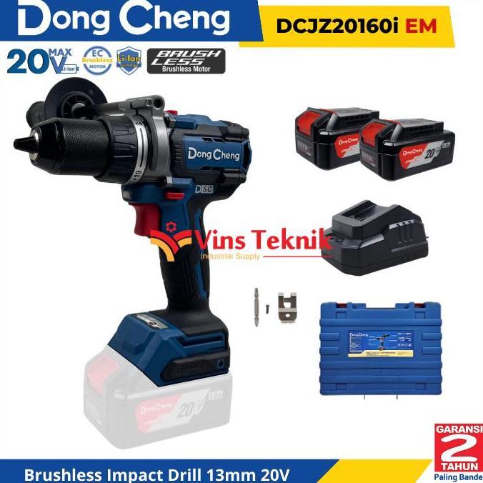 Promo DongCheng DCJZ20160i EM Mesin Bor Baterai Cordless Brushless Impact Drill 13mm 20V DCJZ20160iE