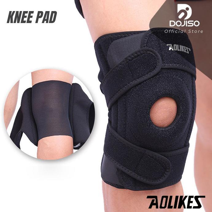 Kneepad Decker Lutut Aolikes 7913 Support Brace Pelindung Kaki Cedera Olahraga Kesehatan