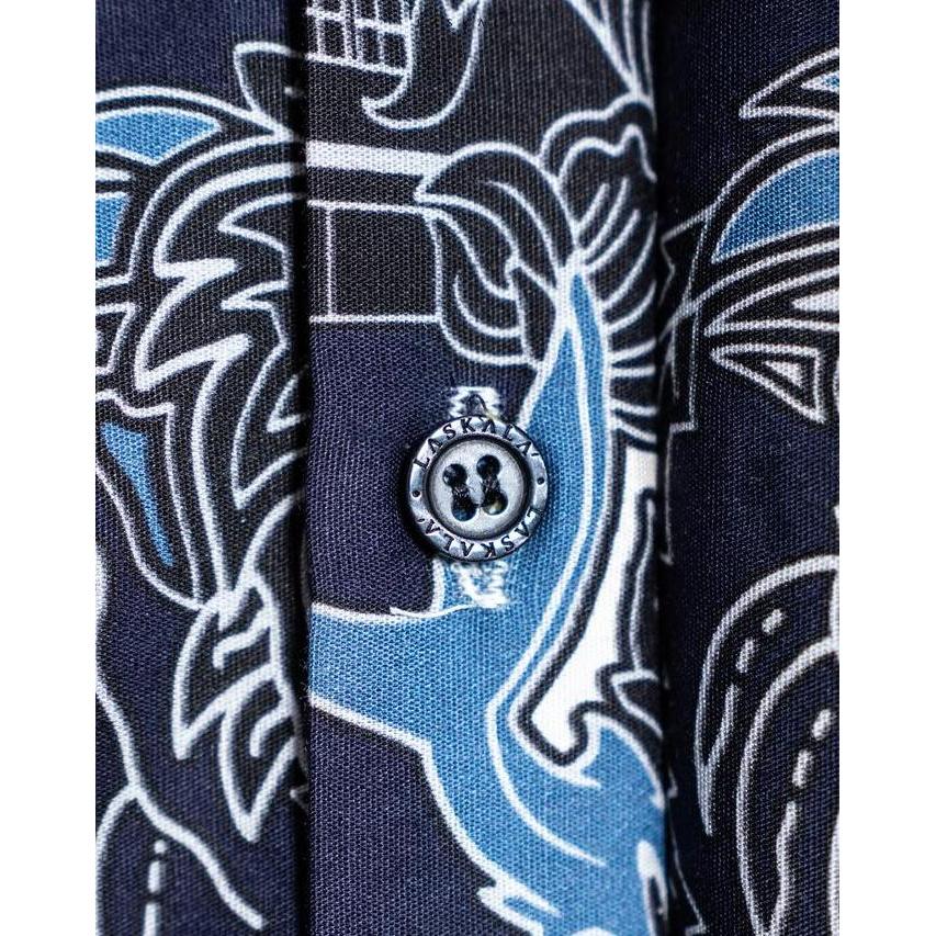 Laskala Batik Premium Surabaya Cream Kemeja Batik Pria Slimfit Lengan Panjang