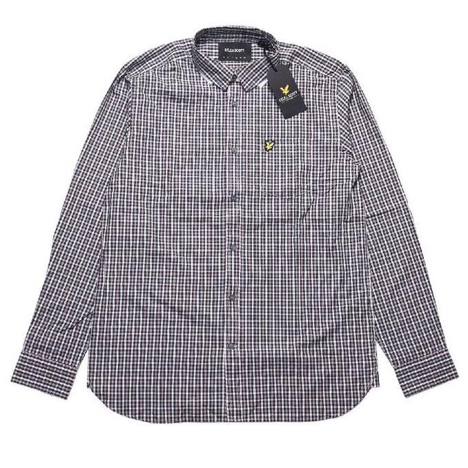 Lyle and Scott Long Sleeve Checked Gingham Shirt Argyle Teal Orinal