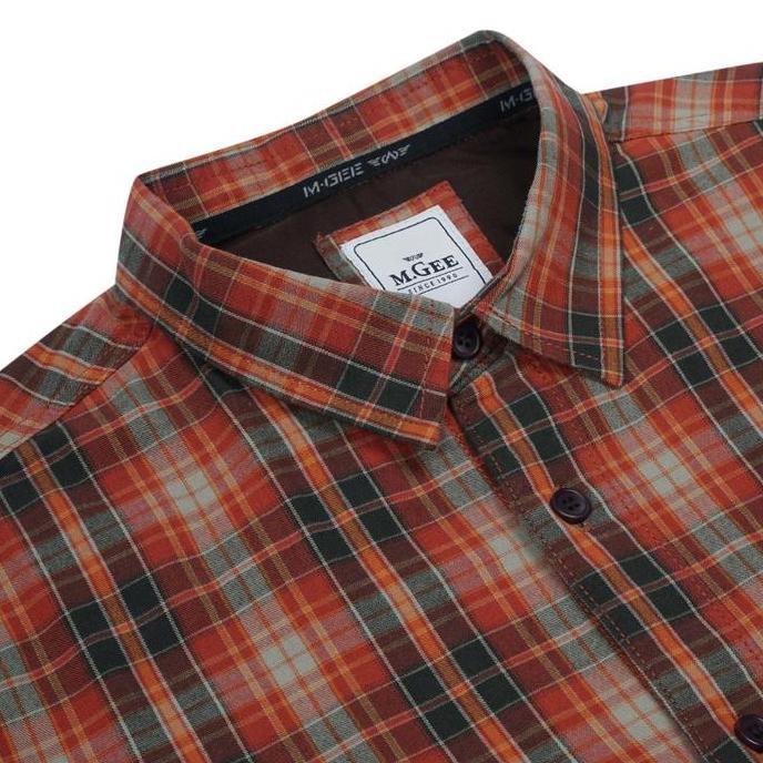 MGee Kemeja Lengan Panjang Pria M Gee Texas C036 Orange