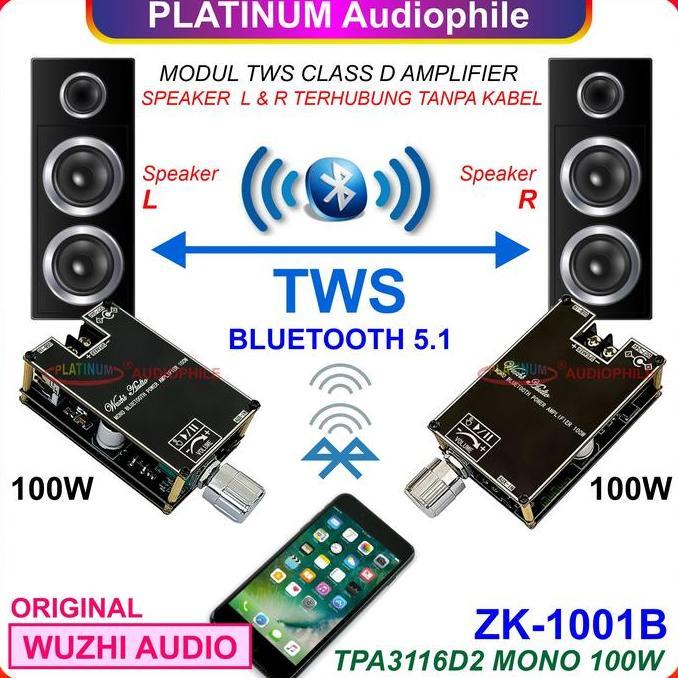Jdg- Tpa3116 Amplifier Class D 100W Tws Bluetooth 5.1 Tpa3116D2 Zk-1001B