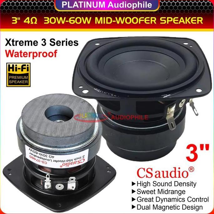 Jdg- Speaker 3 Inch Mid-Woofer Fullrange 3" 4 Ohm 30W 60W Xtreme 3 Diy Boombox Cs-37460