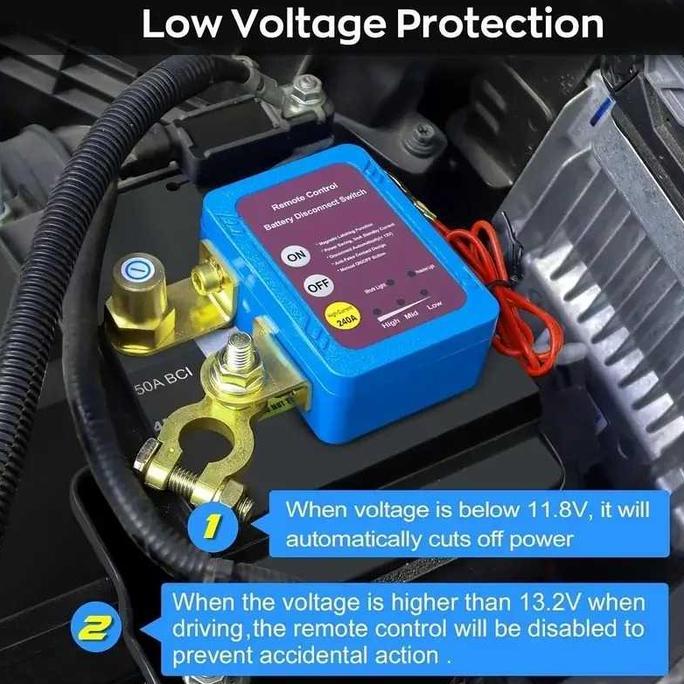 Saklar Pemutus Arus Aki Mobil + Remote Battery Engine Cut On Off Disconnect Switch 12V 24V