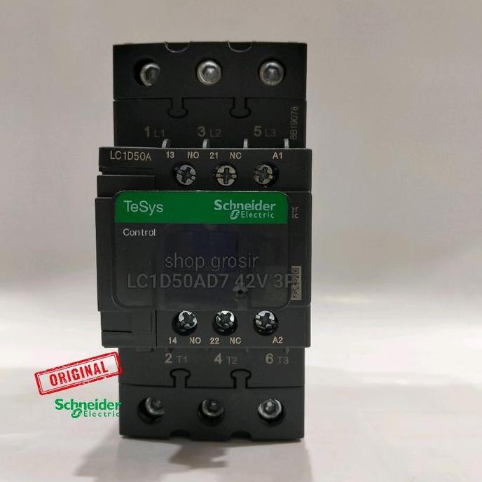 Kontaktor Contactor Schneider Lc1D50Ad7 Lc1D50 Koil 42V Ac 3Phase Diskon