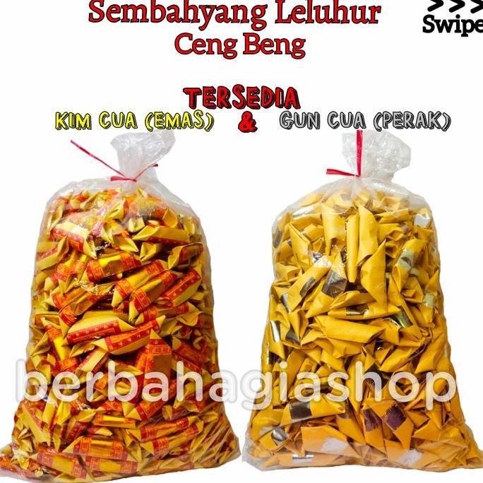 :::::::] Kertas Sembahyang Leluhur Kim Cua Emas Gun Cua Perak Lipat 1 Karung