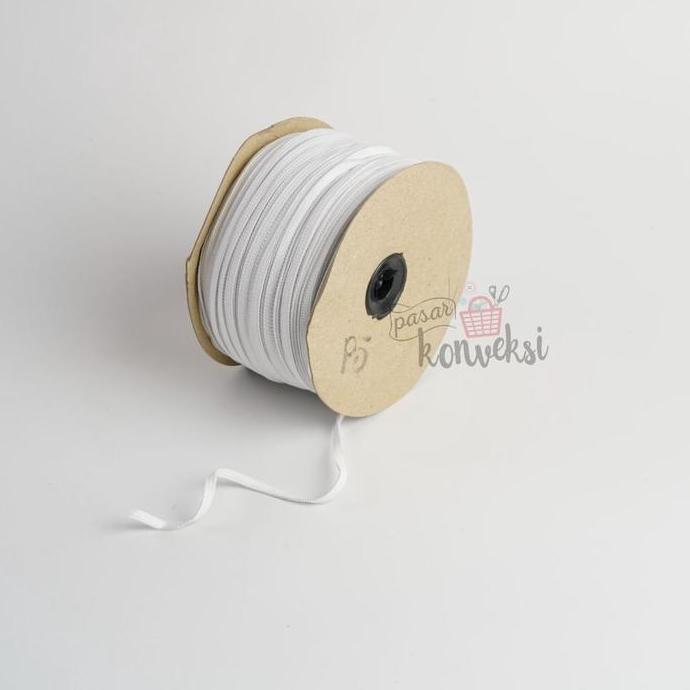 Lansungkirim- Karet Elastis Putih Kelinci 0.5 Cm