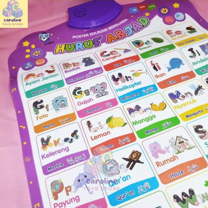 POSTER BELAJAR ANGKA DAN HURUF POSTER EDUKASI ANAK BERSUARA BELAJAR ABC DAN ALFABET KODE 368