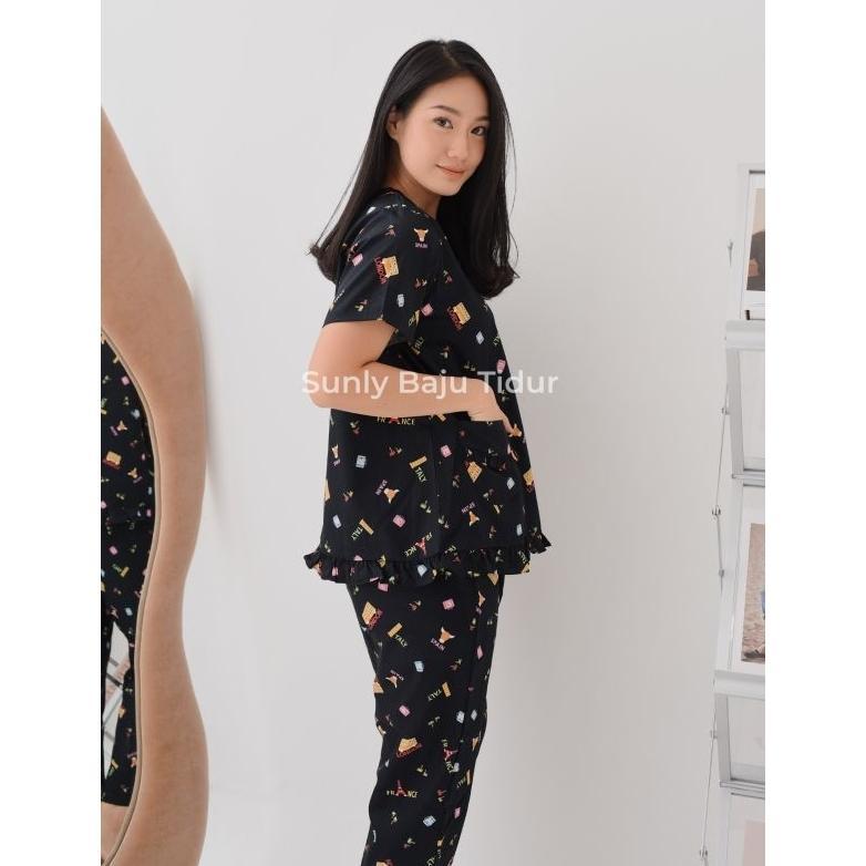 Baju tidur Sunly size 24 lengan pendek celana panjang bahan katun adem dijamin 100% Termurah!!!