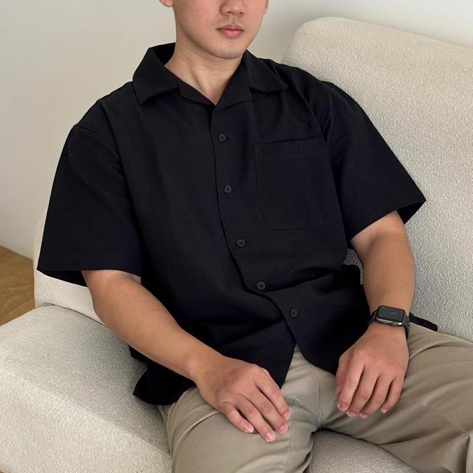 DISKON COZYCLUB CUBAN BOWLING SHIRT LINEN PREMIUM | KEMEJA BOWLING KERAH TERBUKA LENGAN PENDEK BAJU 