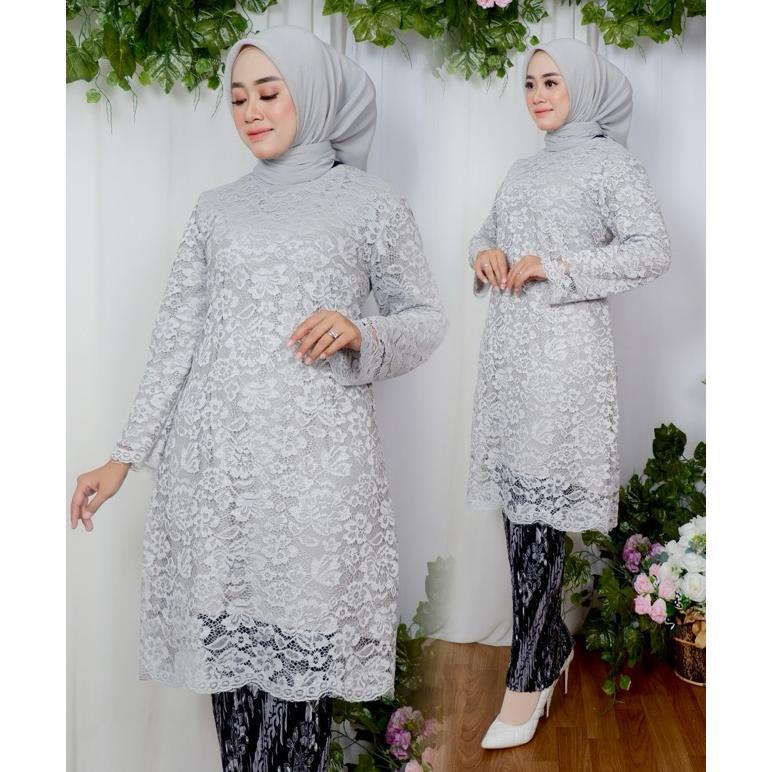 Tahan Lama Ghazza Kebaya - Kebaya Tunik Brokat Modern Jumbo Ld 130 / Tunik Brukat Modern / Kebaya Wi
