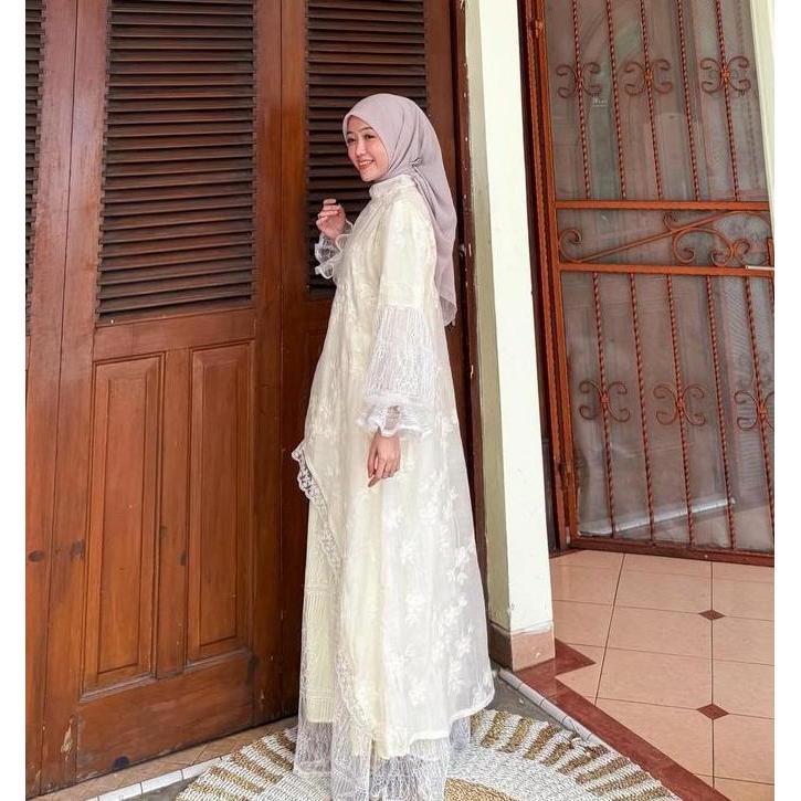 Joley Cloth - Seraphina Tancel Bordir dan Cantily Gamis Lebaran Mewah Bordir Full Furing Dress Raya 