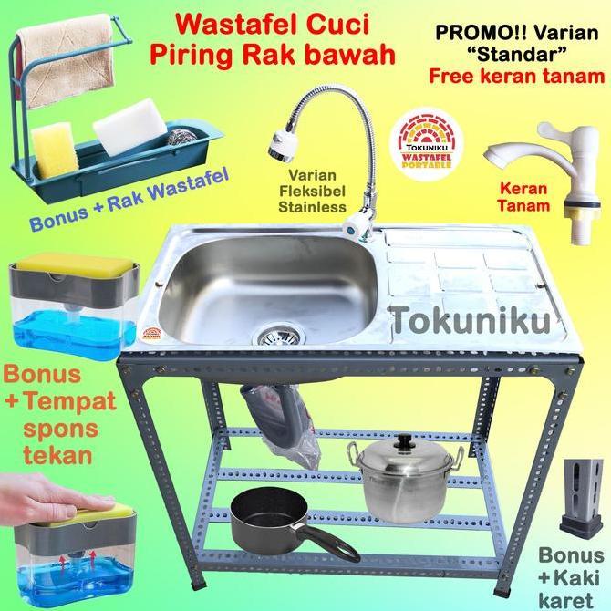 Wastafel Portable Bak Cuci Tangan Portable Tempat Cuci Piring Panjang