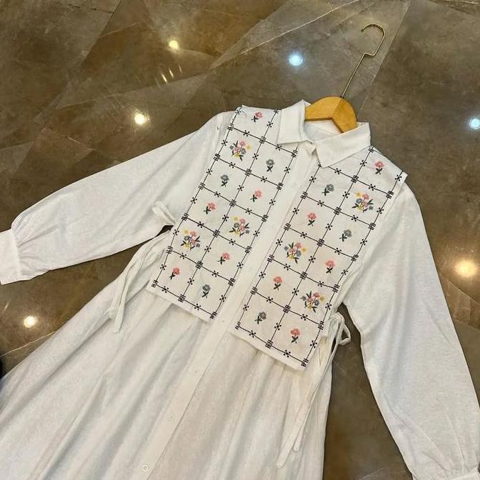 FREE ONGKIR VIORA - DRES MOTIF BORDIR MODEL KEKINIAN DESAIN MEWAH TERBARU LEBARAN 2025 SET GAMIS ROM
