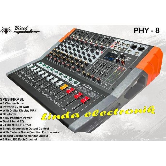 new power mixer black spider phy 8 1500 watt 750 x 2 blackspider phy8