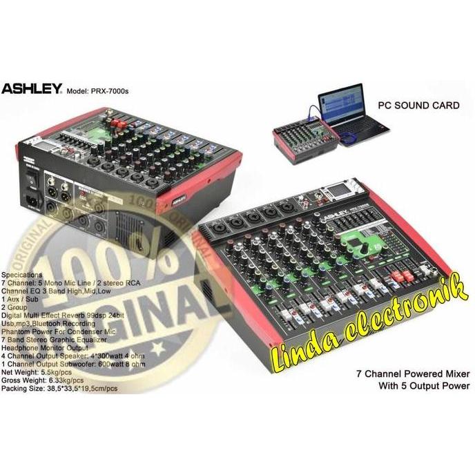 power mixer ashley prx7000s 7 channel PLUS SUBWOOFER ashley prx 7000s