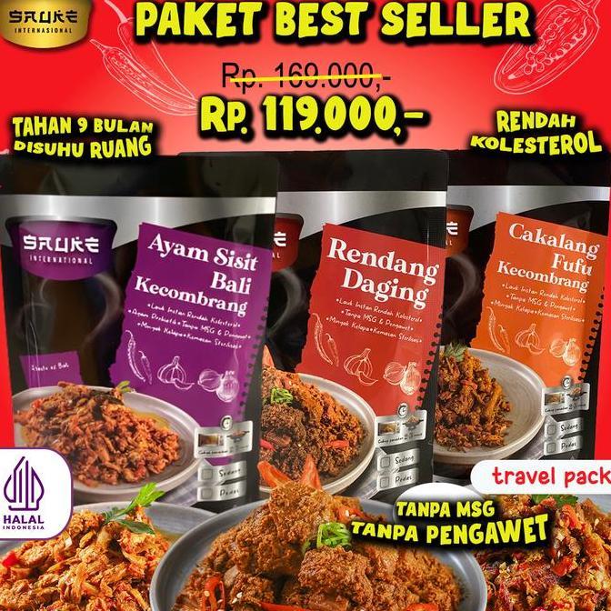 micell_huoa - kemasan sauke lauk siap saji paket best seller travel pack 125gr (3 varian) , lauk sia