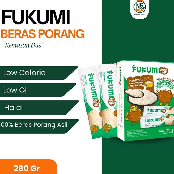 micell_huoa - fukumi beras porang - 1 box isi 7 sachet nasi porang warna putih food