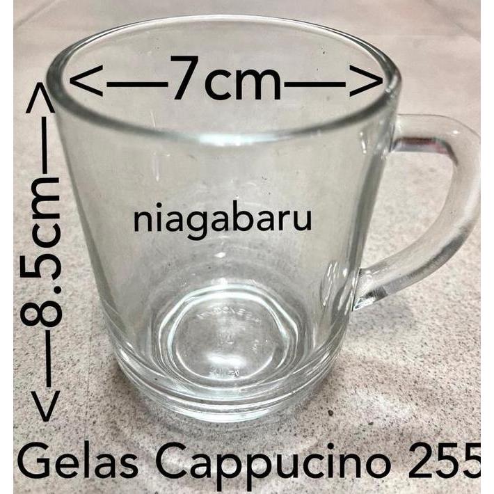 New- Gelas Kopi 255 (6 Pcs) / Teh Gagang / Gelas Kopi Kaca Beling 250 Ml