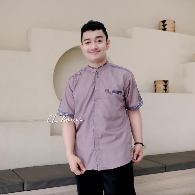 BEST SELLER ELRUMI BAJU KOKO PENDEK MOTIF YISUNSIN KOMBINASI BATIK NEW KAIN KATUN TOYOBO PRIA MUSLIM