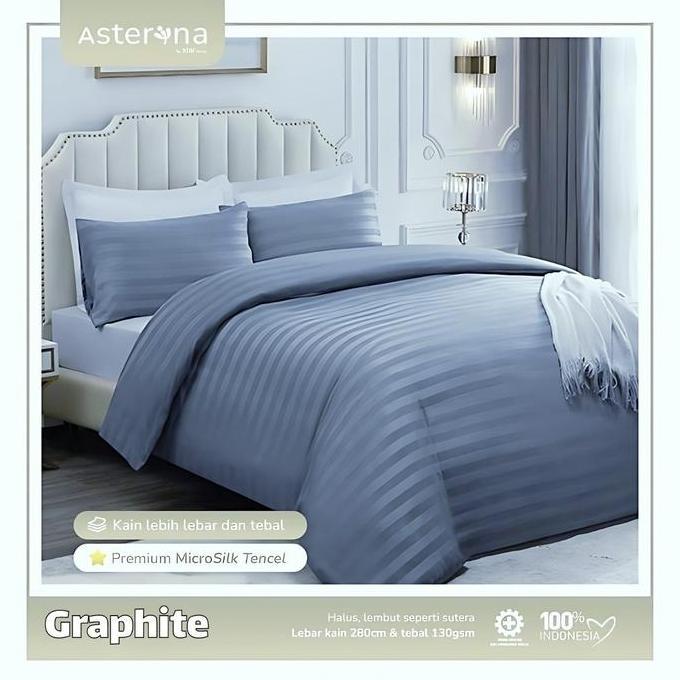 Bedcover + Sprei Set Hotel Premium Anti Geser Salur Graphite