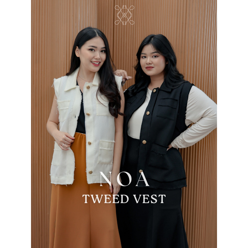 Mille Fleur - Noa Tweed Vest 3 Colors | Outer Wanita Rompi Regular Size Big Size Plus Size