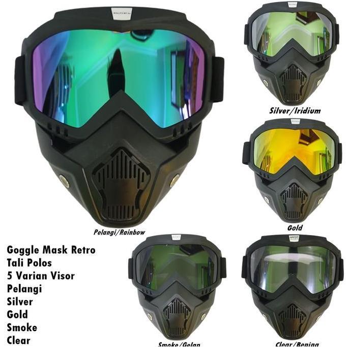Goggle Mask Masker Helm Harga Ekonomis Gaya Retro Jap Style Shark Raw