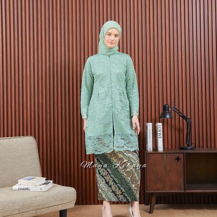 Promo Atasan Kebaya Tunik Brokat Kerah Tunik Terbaru Ibu Ibu Mewah Modern Dewasa Remaja Brokat Tunik