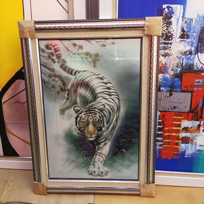 Ready bingkai macan 3D UK 50x70cm