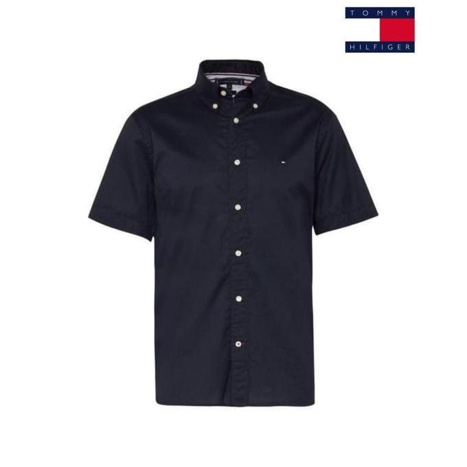 DISKON TOMMY'S HILFIGER KEMEJA POLOS LENGAN PENDEK PRIA FORMAL