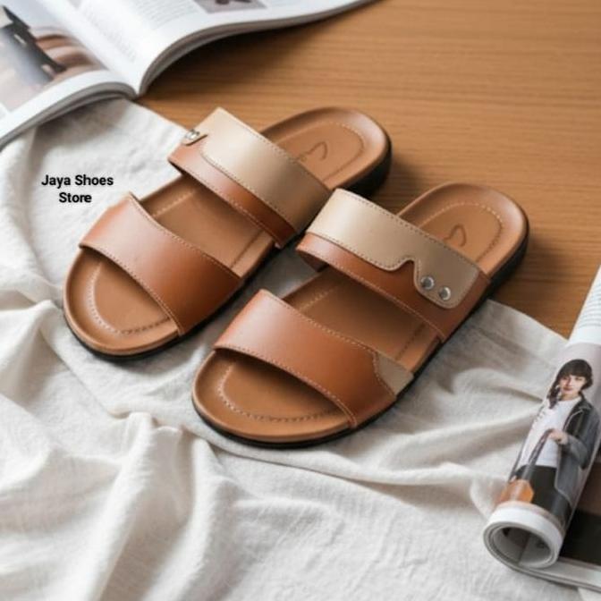 BEST SELLER SANDAL SELOP PRIA BAN 2 KALEM/SANDAL SELOP PRIA TERBARU/SANDAL SELOP PRIA KULIT/SANDAL S