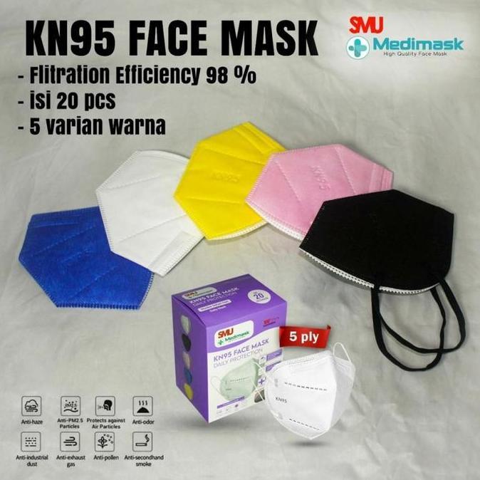 MASKER KN95 5PLY PREMIUM ISI 10 PCS KOREA DESIGN KN 95 WARNA