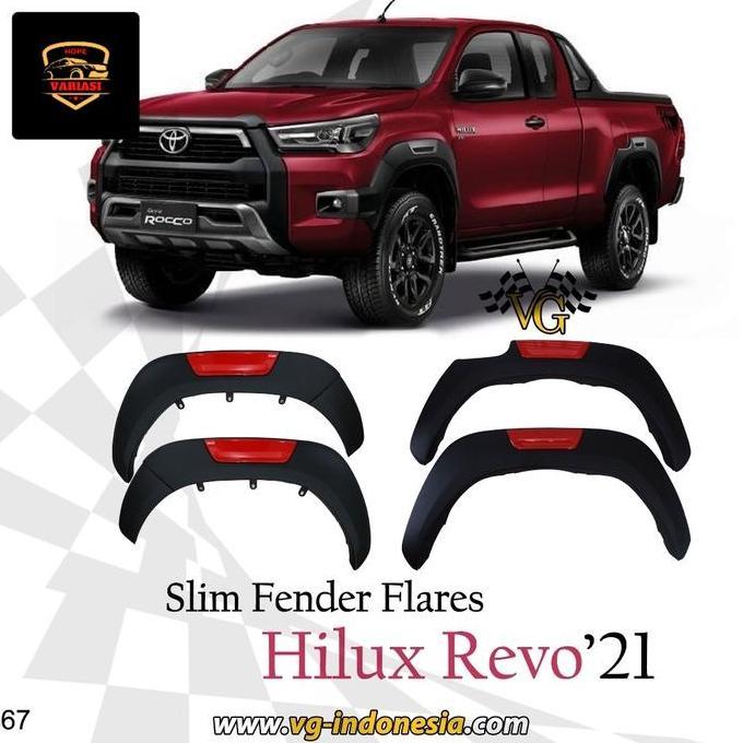 Over Fender Hilux 2021 -2025 Red  Ori Import High Quality Fender Flare Hilux 2021 2022 2023 2024 202