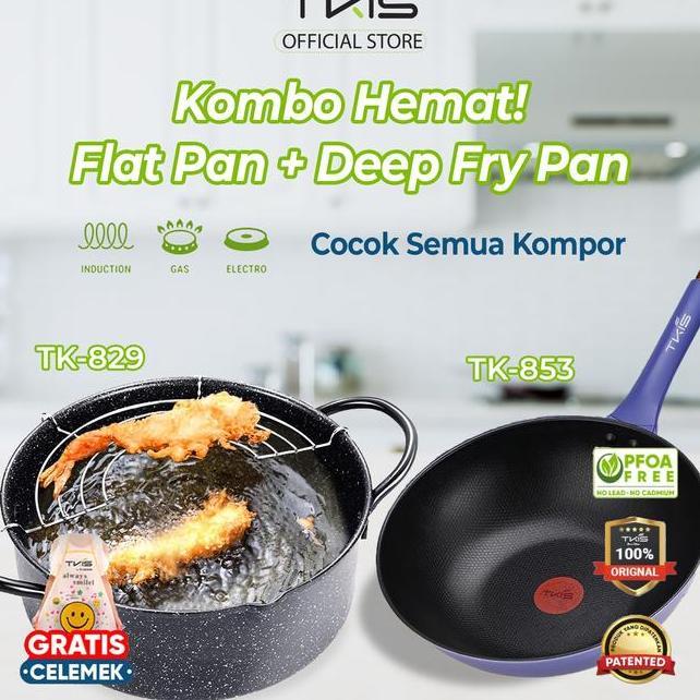 Tkis Paket Hemat Wajan Anti Lengket 32Cm Panci Goreng 26Cm Panci Penggorengan Anti Lengket