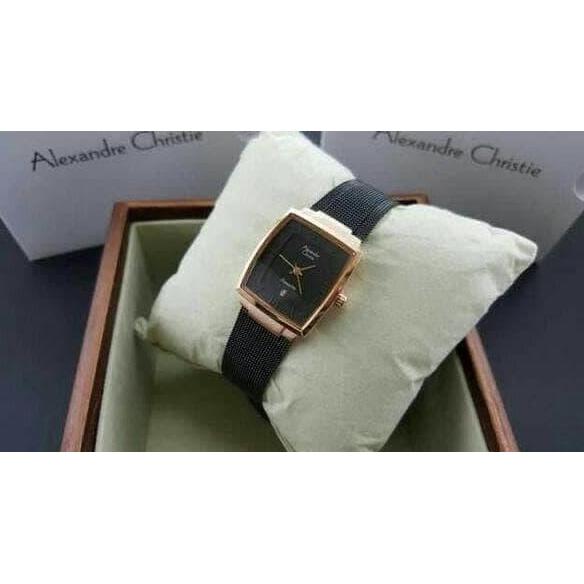 jam tangan pria alexandre christie AC 8329LD HITAM ROSEGOLD