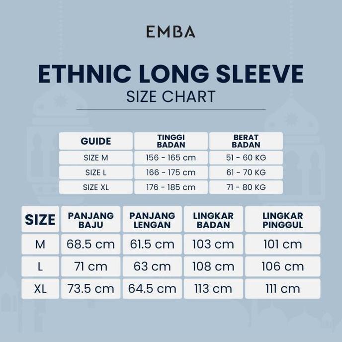 Emba Denim - Amon One Kemeja Koko Pria Lengan Panjang Regular Baju Muslim Lembut