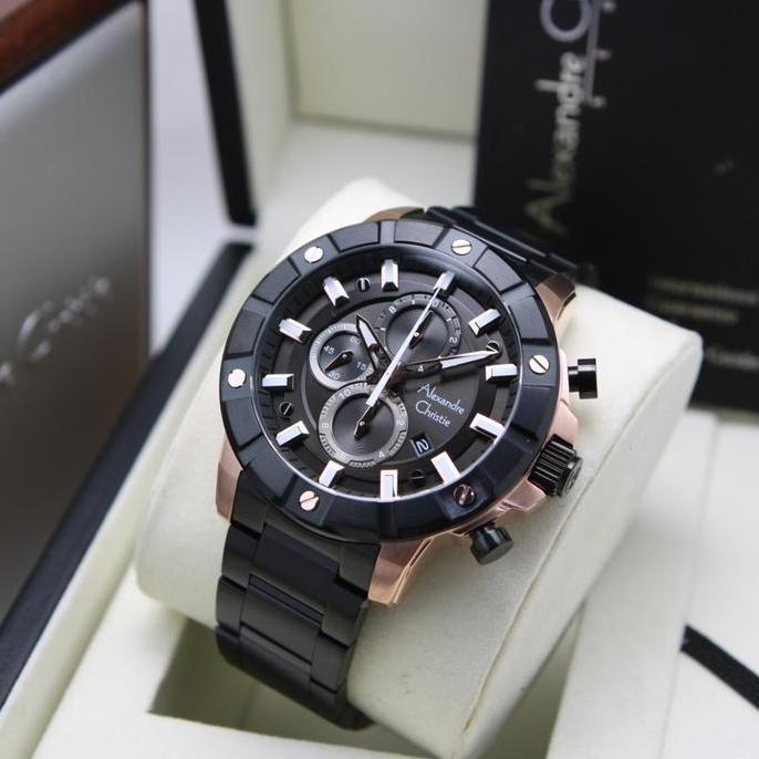 [ ORINAL ] Jam Tangan Pria Alexandre Christie 6609 AC 6609 MC Rantai